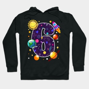 6th birthday boy kid spaceship Hoodie